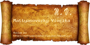 Mattyasovszky Viorika névjegykártya